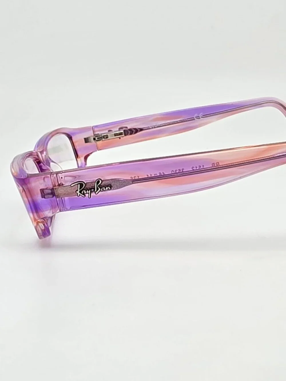 Ray-Ban Jr. RB1512 3530 Purple Pink Crystal Stripe Kids Eyeglasses Frame 46mm